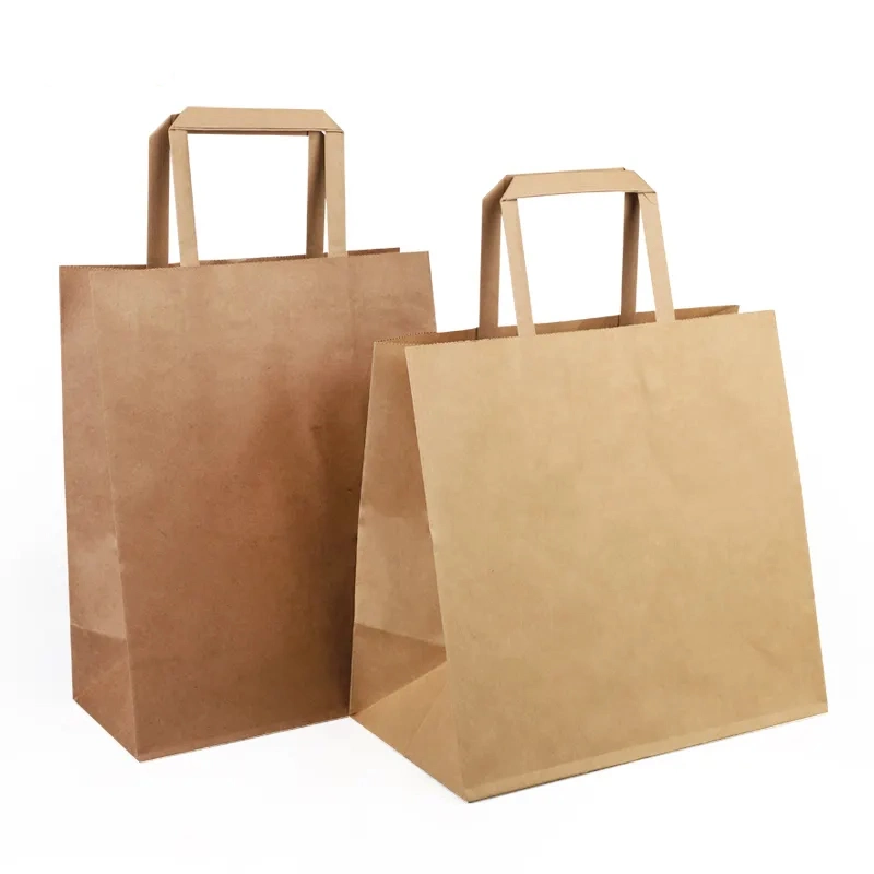 Sacs-cadeaux en papier Kraft pour les fêtes, magasins de détail, magasins à emporter