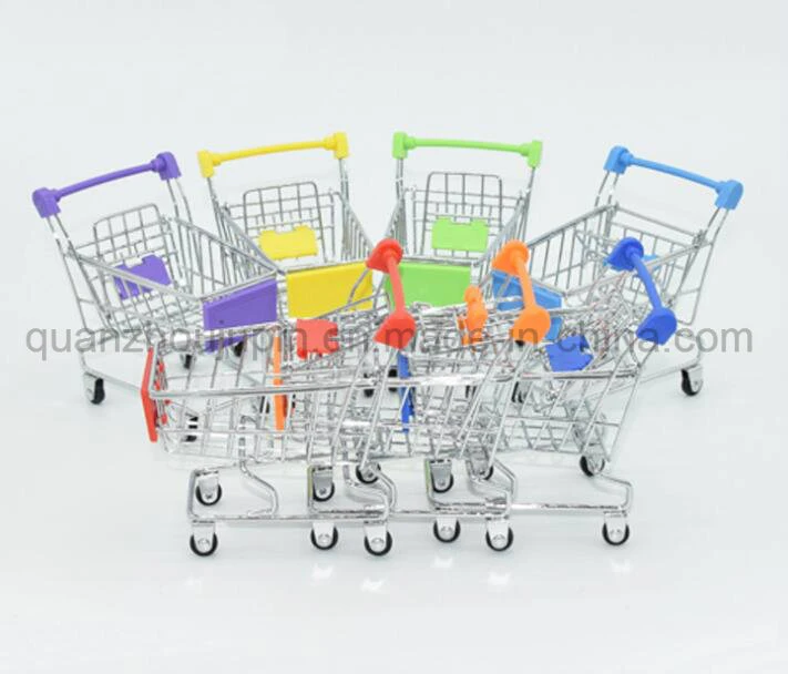 OEM Mini Metal Supermarket Shopping Trolley Cart Craft for Decoration