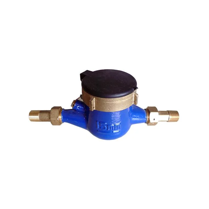 ISO4064 Class B 25mm Multi Jet Vane Wheel Dry-Dial Brass Body Blue Water Meter