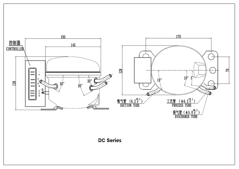 Sikelan DC 12V 24V R134A Hermetic Refrigeration Compressor Qdzh35g