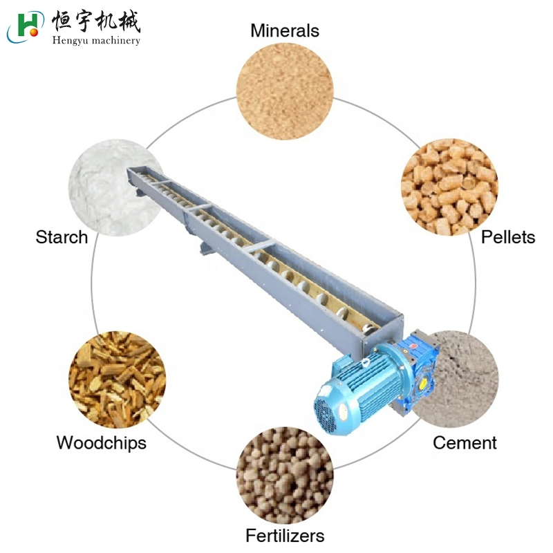 Транспортировка сыпучих материалов Индустриальный наклонный спиральный винтовой конвейер с привитыми трубками