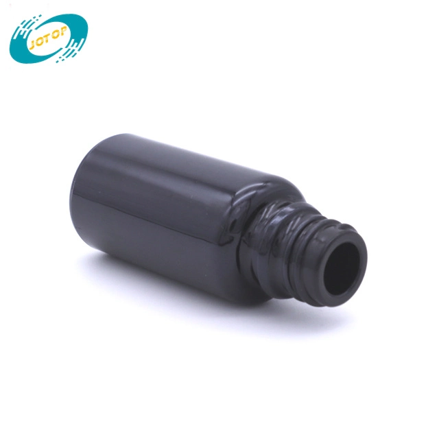 Empty Black Glass Essential Oil Dropper Bottle Cosmetic Packing Containers