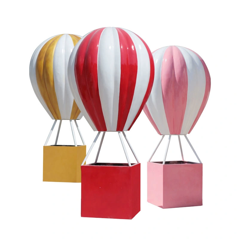 Custom Made Fiberglass Hot Air Balloon Sculpture for Outdoor Decoration