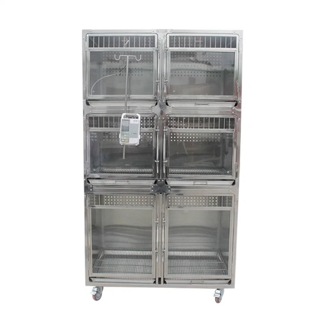 Hospital Veterinary Medical Animal Cages Wtc-04 Stainless Steel Pet-Showing Cage for Cats Dogs