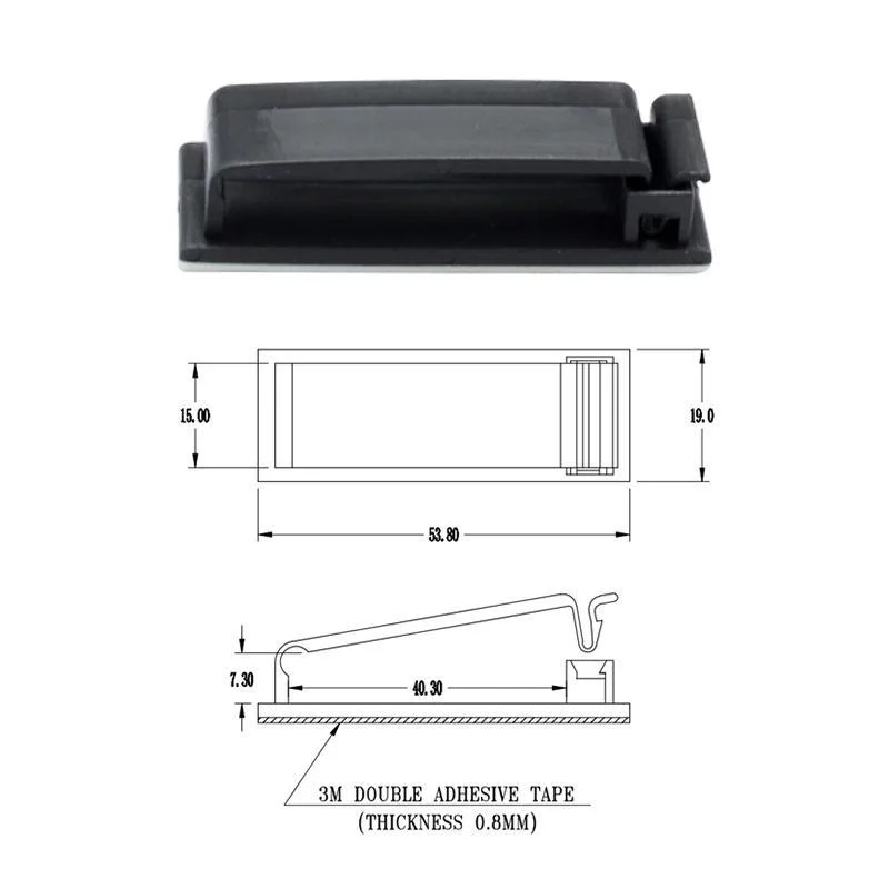 Nylon Wire Accessories Plastic 66 Permanent Cable Saddle, Power Wire Harness Loop Self Adhesive