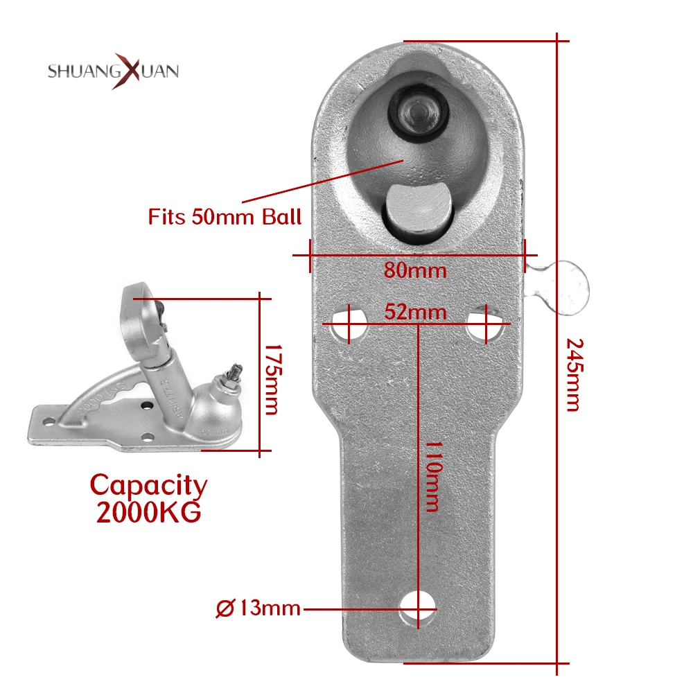 2000kgs 3 Holes Casting Trailer Coupler Coupling Au Style Connector Fits 50mm Hitch Ball RV Camper Caravan Accessories Parts