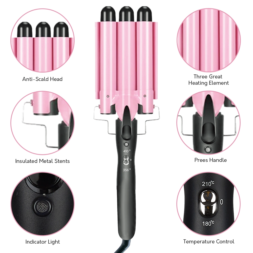 Ceramic Coating 2 in 1 Hair Curling and Triple Barrel Wave Set