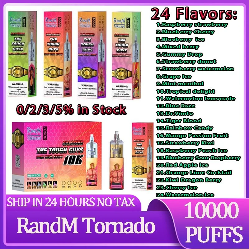 Wholesale/Supplier LED Flashing Electronic Cigarette Best 10000 Puff Randm Tornado 7K 9K 10K with Logo Customization