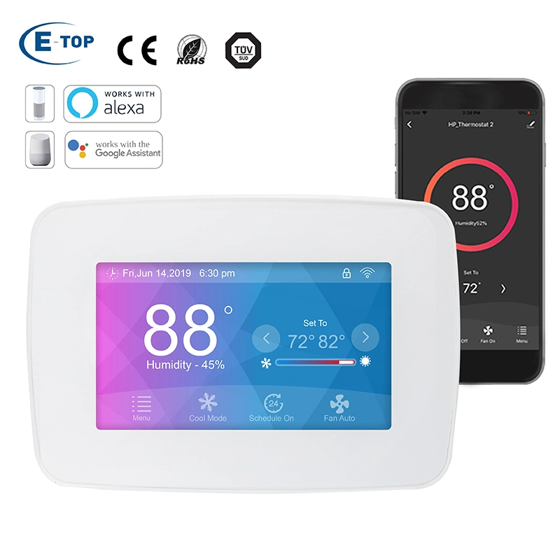 4.3 Inch TFT High-Reslution Heat Pump Controller Colorful Touch Screen Thermostat