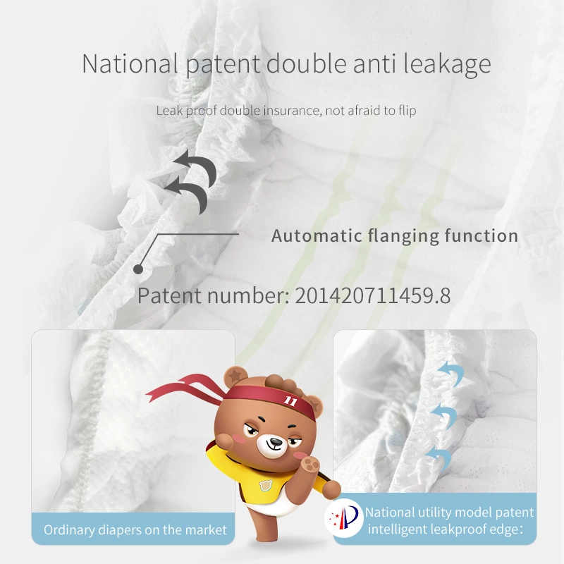 Personalização de saída disponível Diaper da SAPS tamanho do couro natural do skincare Yeebo S-3XL Fraldas descartáveis para bebé com extracto camomila
