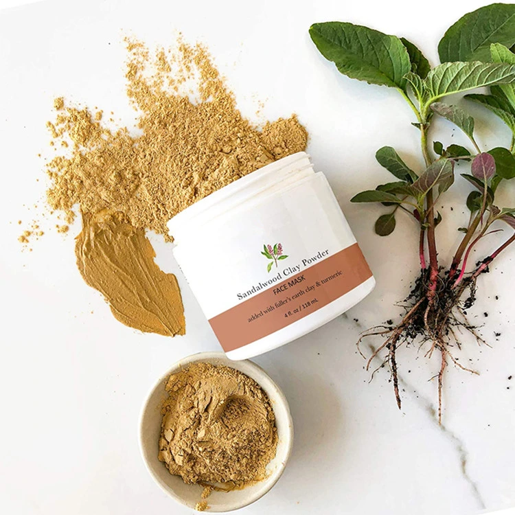 خاص فاخر صيغة طبيعية Sandalwood Clay Face Mask Powder