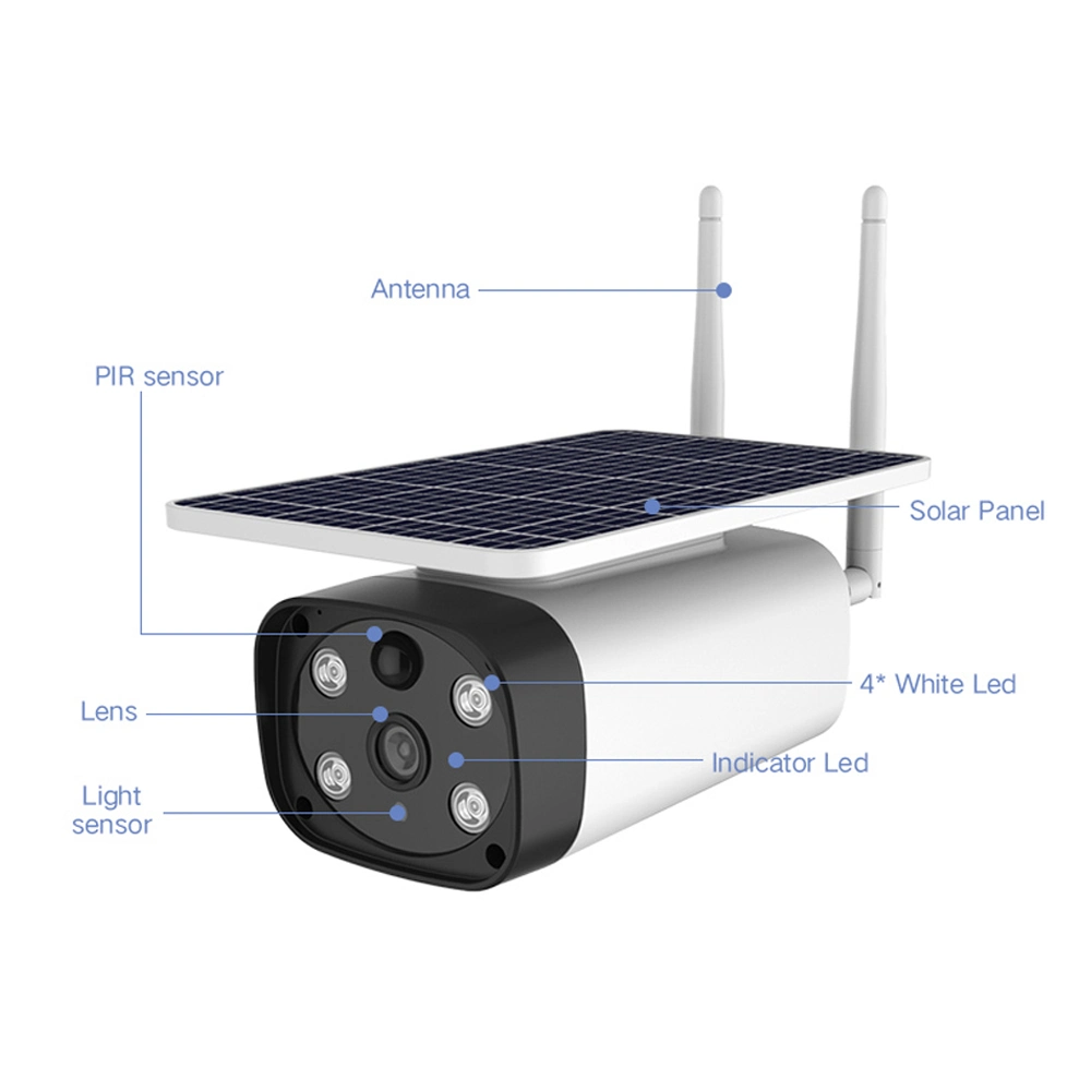 Solar inteligente de la cámara de visión nocturna de la seguridad exterior de vigilancia CCTV Cámaras IP de red inalámbrica con 4G