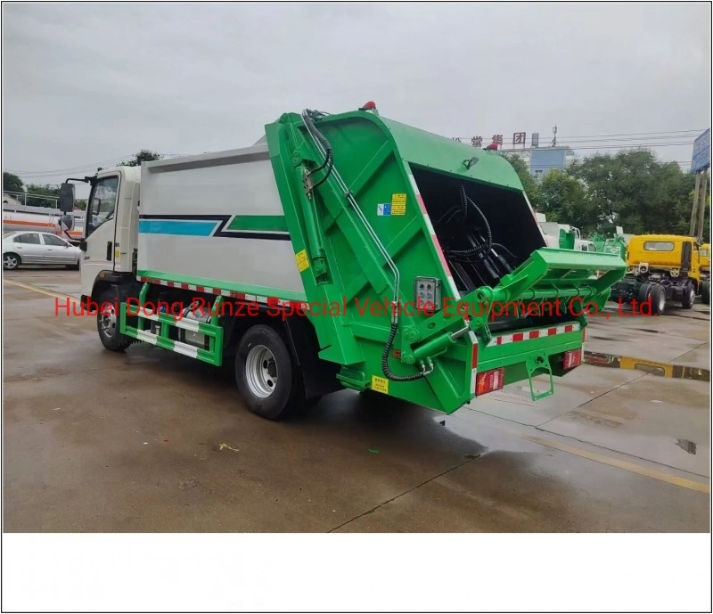 Right Hand Drive HOWO Hydraulic Compaction Garbage Trucks 6cbm Capacity, HOWO Refuse Compactor Special Vehicle