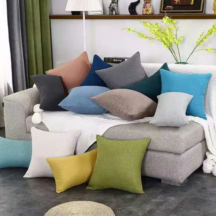 Solid Sofa Cushion Cover 30X50cm 40X40cm 45X45cm 50X50cm 60X60cm Home Deactivate Throw Pillow Cover for Chair Car