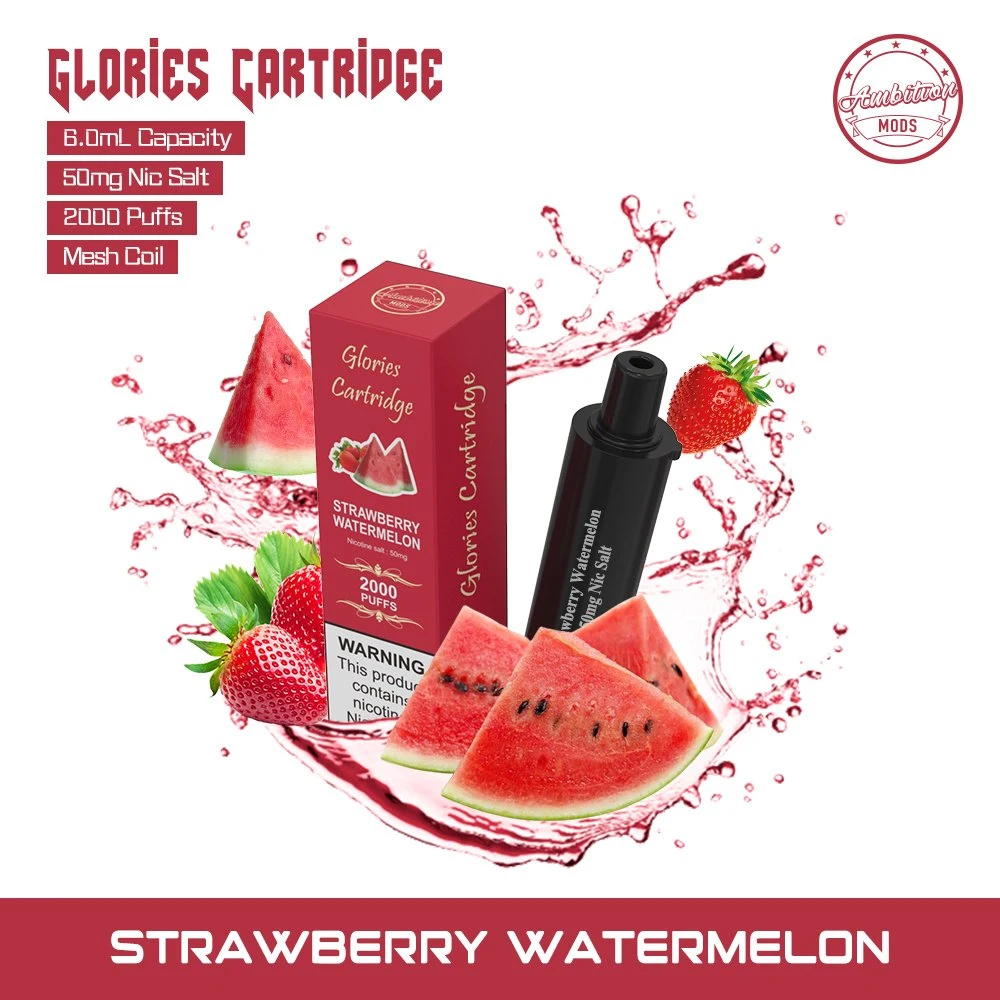 Glories 18650 Disposable Vape Kit 6ml Vape Pen Ambition Mods Atomizer Electronic Cigarette 2000 Puffs Pod