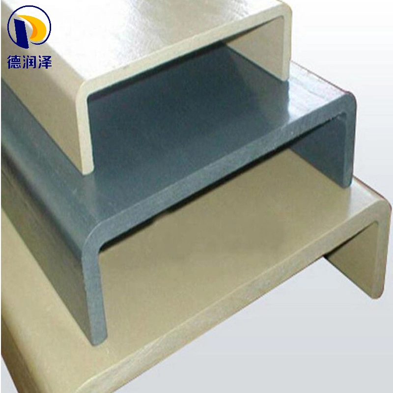 Fiberglass FRP Pultruded Profiles GRP Plastic U Channel C Channel Structure