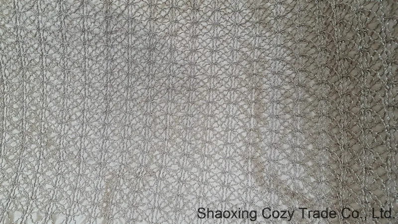 Silver Rope Polyester Embroidery Fabric