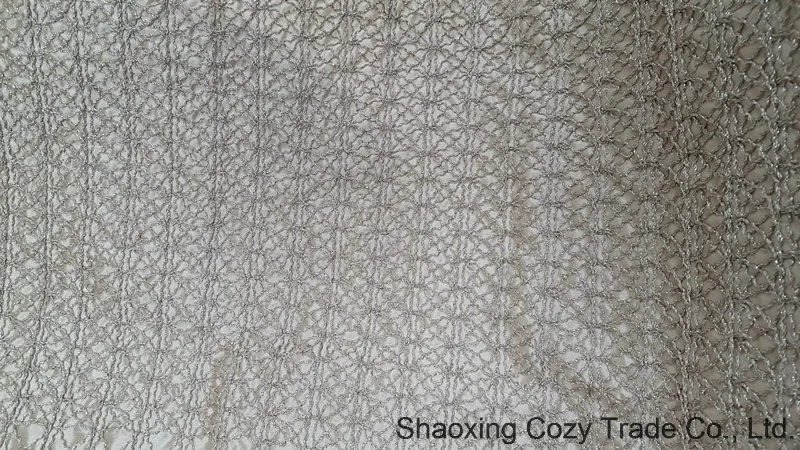 Tissu de broderie de corde d'argent