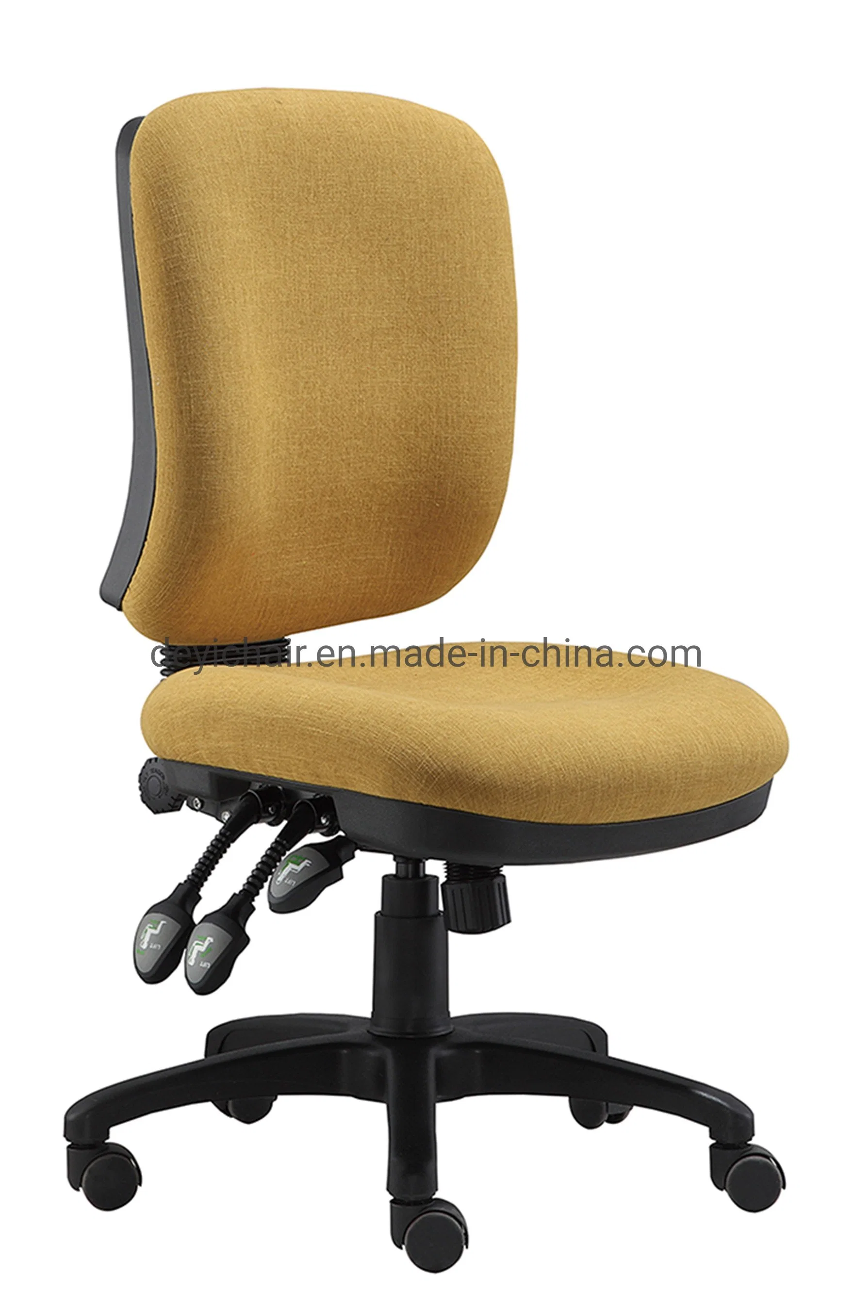 Back and Seat Angle Adjustment Functional Mechanism Low Back Fabric Upholstery Computer Office Chair