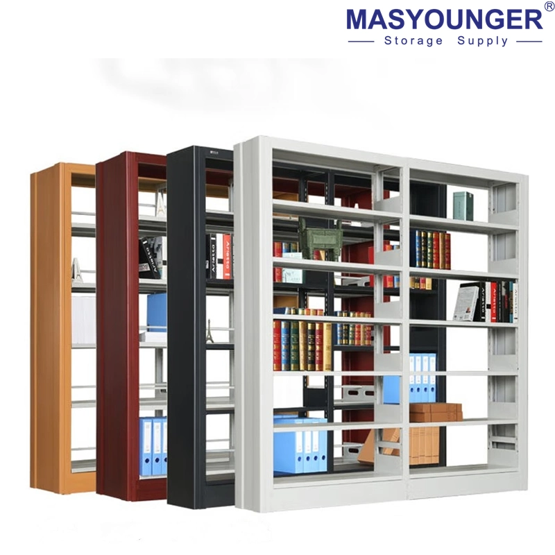 Furniture Library 6 Layer Two Side Bookshelves Metal Magazine Rack Shelving Bookshelf