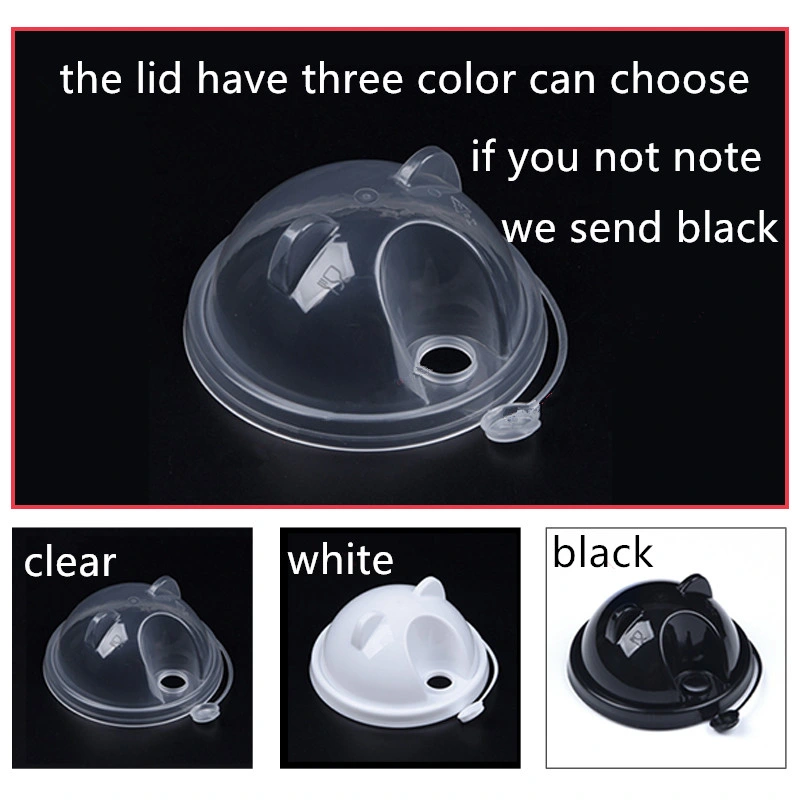 Disposable Plastic Cup Lid Panda Switch Cover Double Hole Love Leak-Proof Cover