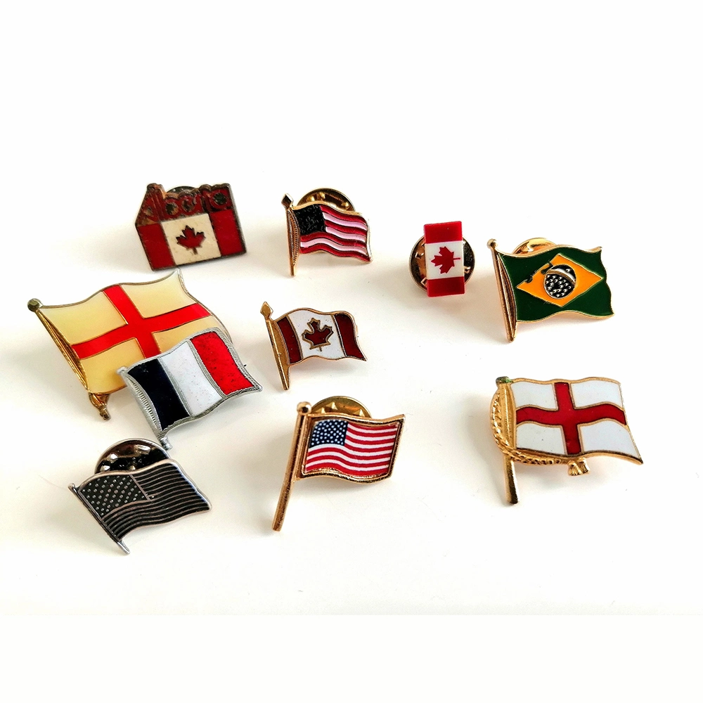 Muestra de libre comercio al por mayor de alta calidad personalizado insignia de la Bandera Nacional del Reino Unido duro metal esmaltado de solapa suave Brooch pasadores para Hat Bolsa de Ropa