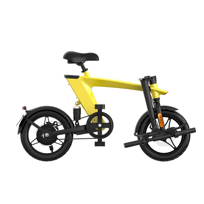 Bicicleta elétrica de scooter amarela branca preta