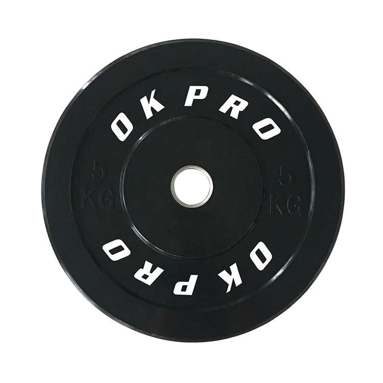 Mayorista/Proveedor Fuerza Equipo de fitness competencia Standard Bumper Plate Gym Negro Placa de peso de goma