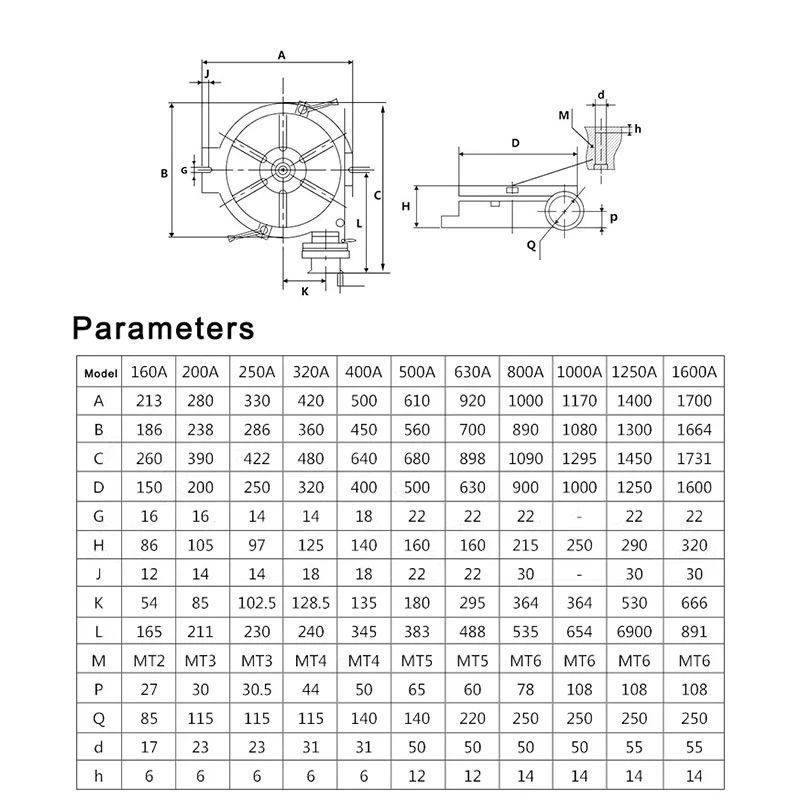 Ts630A Горизонтальный роторный стол для фрезерного станка с ЧПУ