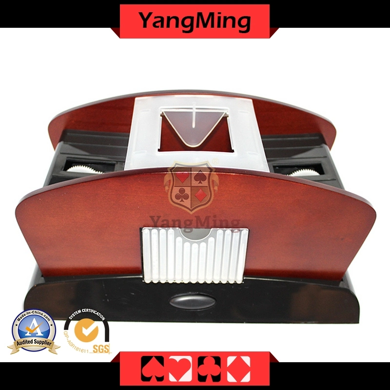 Gambling Poker Card Shuffler 1- 2 Deck Wood Deluxe Card Shuffler of Automatic Playing Card Shuffler (YM-CS05)