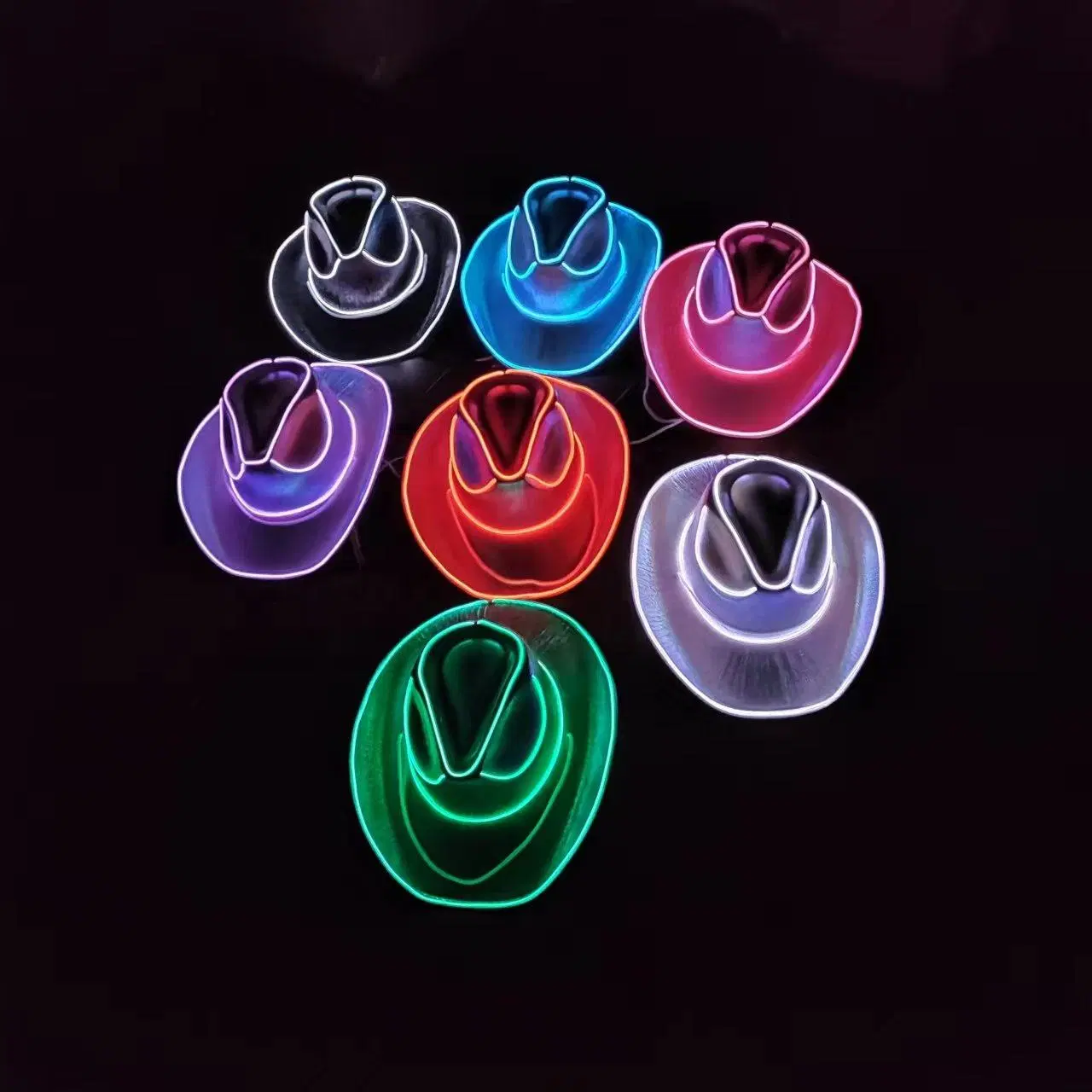 Flashing Neon LED Light up Cowboy Hat Adult Cowboy Halloween Christmas Decoration