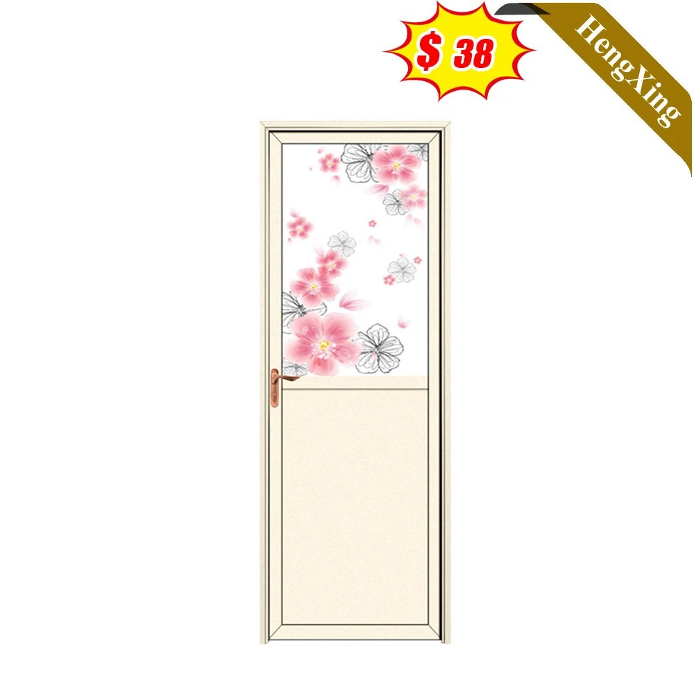 Hot Selling Building Material Bathroom Toilet Entry Door Wood Rosted Casement Interior Door (UL-22D069)