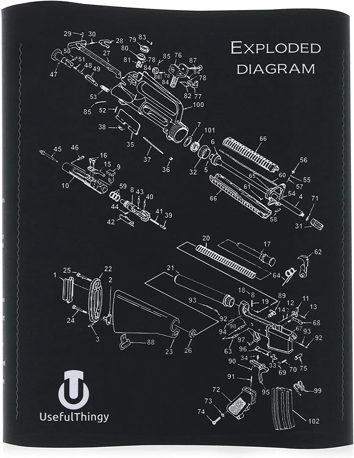 Pistola de gran tamaño personalizado de la limpieza de alfombra, alfombrilla de ratón de arma AR-15