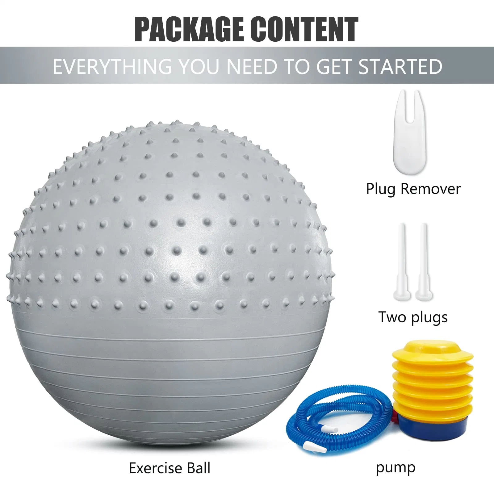 Amazon Extra-Thick Hotselling Salle de Gym Fitness de l'exercice de la stabilité Anti-Burst Yoga Ball