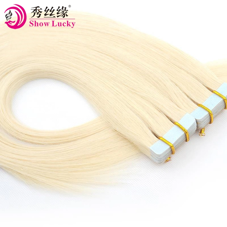 China de Promoción de la fábrica de cabello 100% virgen Remy cabello humano de Malasia el 18 de 20 a 22 pulgadas de cinta de Rubio cabello humano.