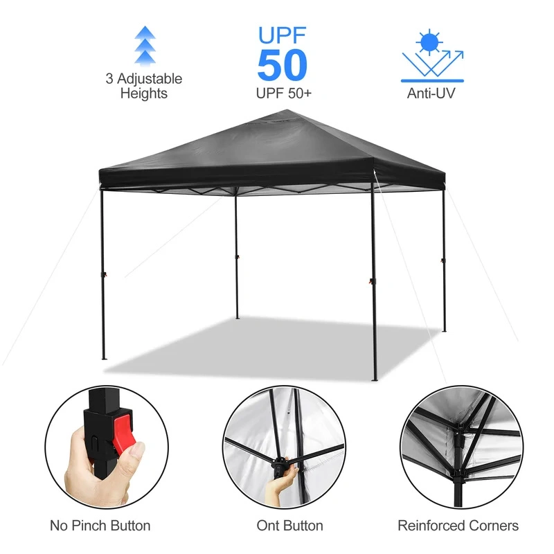 10'x10' Pop up Canopy Tent, patentado One Push, 1-persona fácil de configurar, Instant Shade Canopy