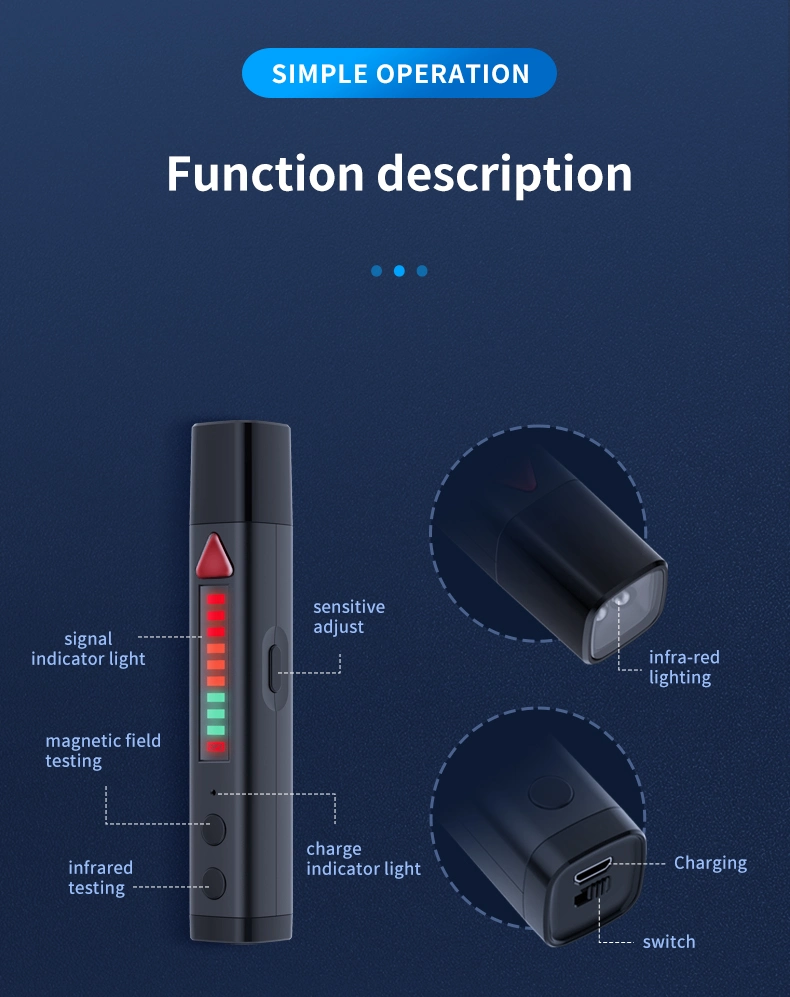 Detectores GPS Trackers, señales de cámara ocultas, dispositivos de escucha de vigilancia