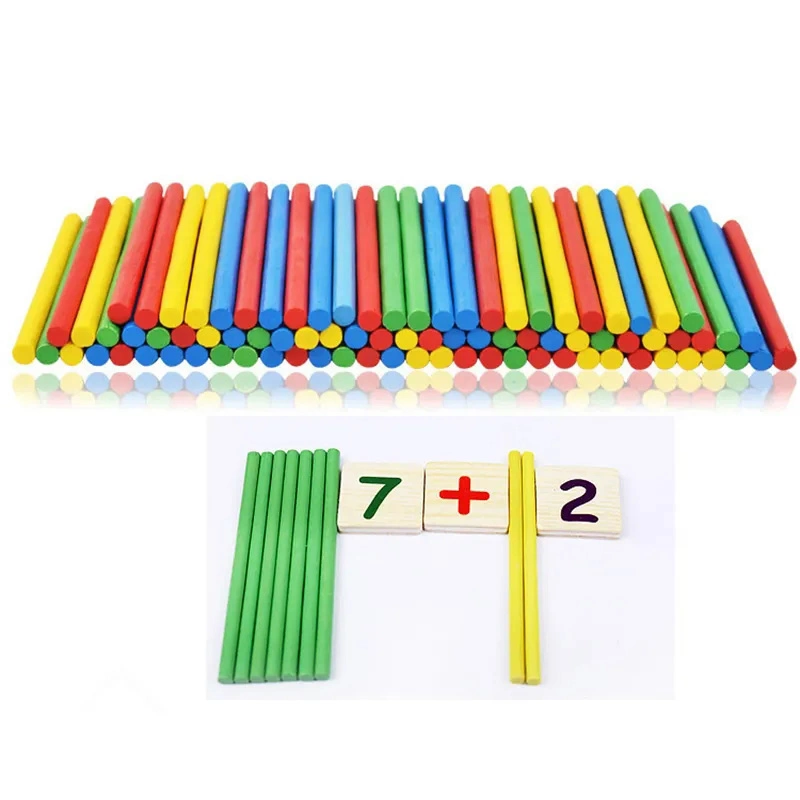 Children Toys Colorful Rods Learning Board Number Math Wooden Toys