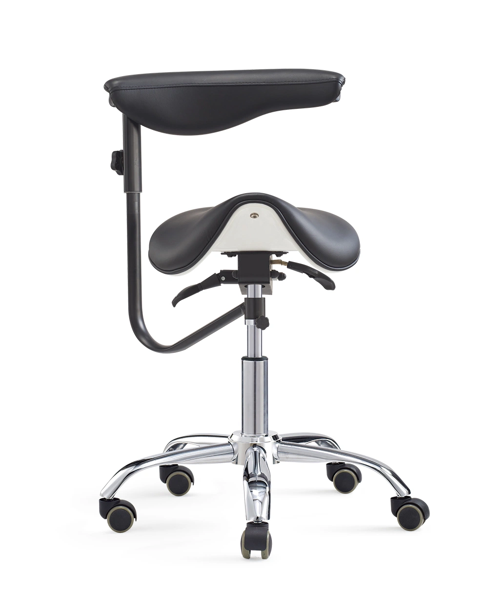 Foshan Hot Sell Split Saddle Stool Dental Assistant Medical Chair with Adjustable Armrest