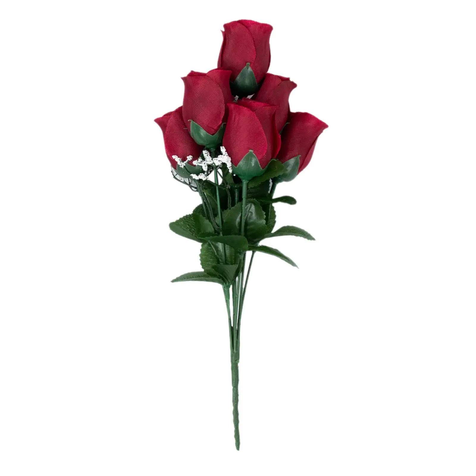 Wholesale Decoration Burgundy Premium Silk Rose Bud Bouquets Arificial Flower