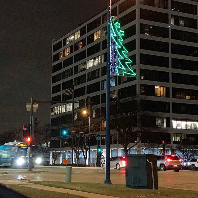 Iluminação de férias decoração de Natal à prova de água para exterior, LED Pólo 2D para a rua Decoração de festa