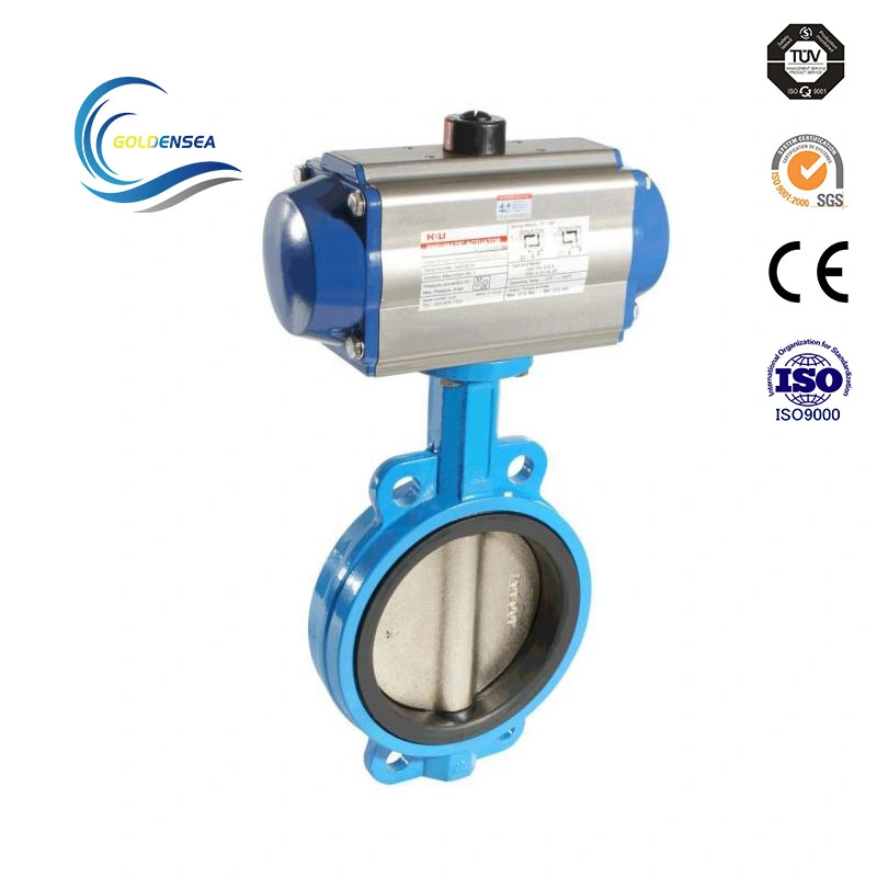 الصب صمام رقاقة PTFE Pn10 Pn16 DN80 DN150 Butterfly Valve