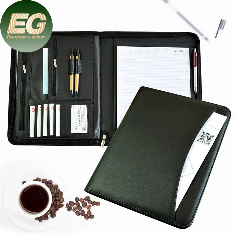 Sh2373 Wholesale/Supplier Padfolio PU Leather Organizer Bag Notebook Folder A4 Executive Portfolio