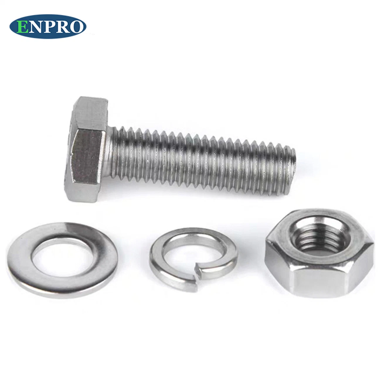 DIN933 All Size Fastener Stainless Steel A2-70 A4-80/ Zinc Plated Carbon Steel Hexagon Hex Bolt and Nut