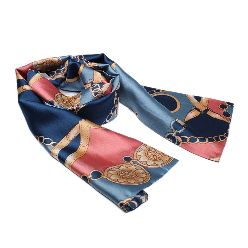 Fashionable Tied Bag Handle Narrow Long Cheap Satin Twill Scarf Ladies Ribbon for Stylish Decoration