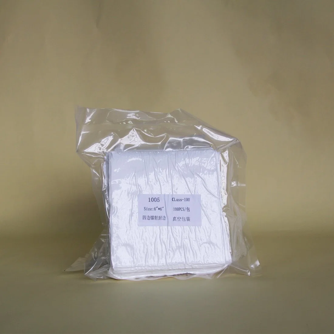 100% Polyester Laser Cut Polyester Double Knit Cleanroom Wipes White Cleanroom Wiper Cloth for Cleaning Equipment