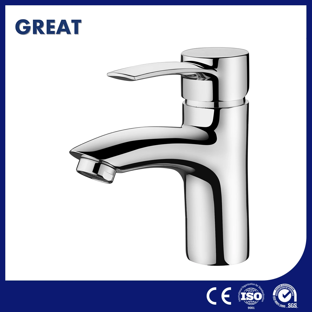 Great Bathroom Faucet with Pop up Drain Factory Good Price Kitchen Sinks Faucets Gl35401A54 Chrome Single Lever Basin Faucet China Glossy Shower Tub Faucet