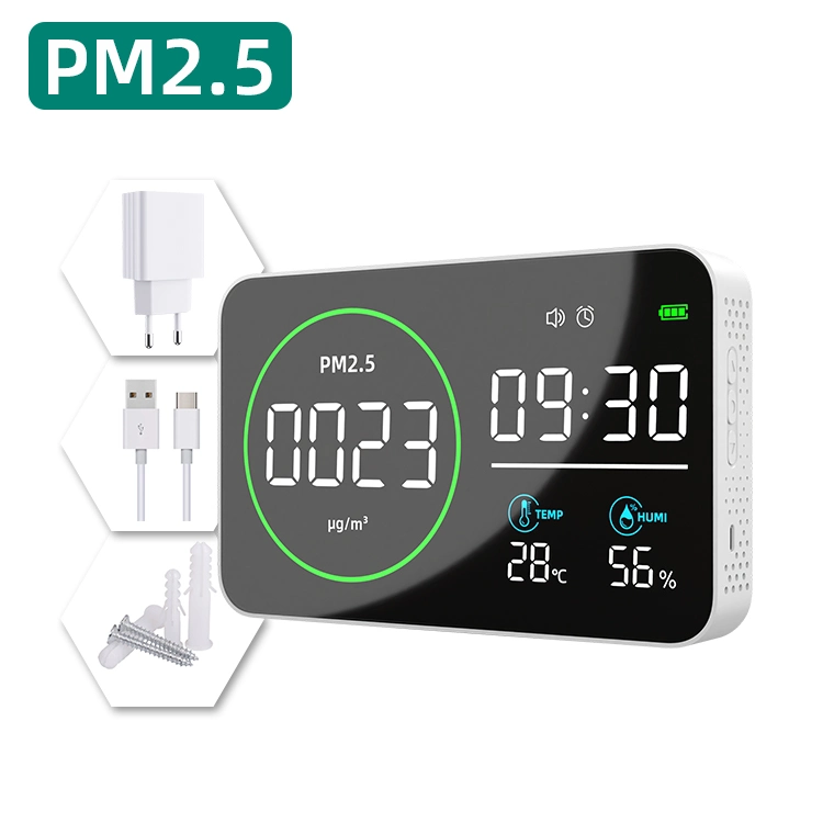 Analisador de ar de concentração de gás WiFi com venda a quente no Japão Carbon Medidor de CO2 portátil de monitor Pm1.0 Pm2.5 do sensor de dióxido de carbono