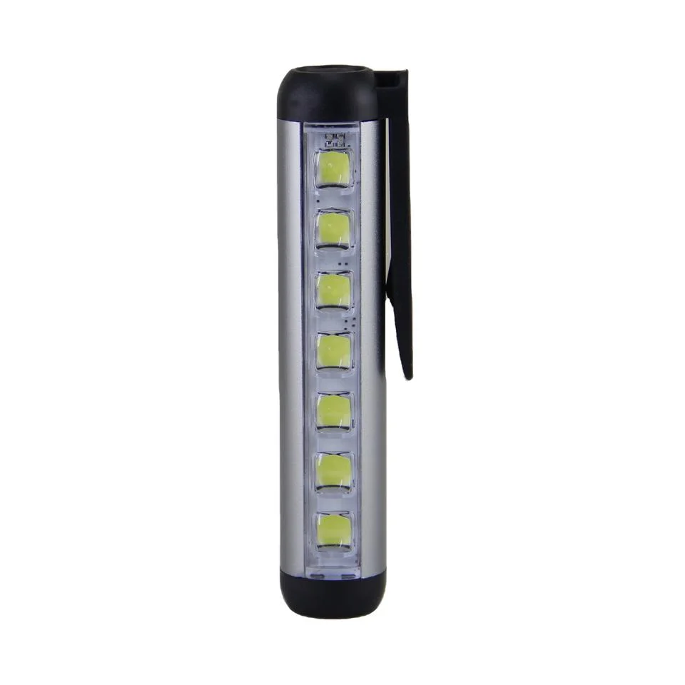 Batería de litio recargable Mini LED Pen Clip lámpara linterna linterna