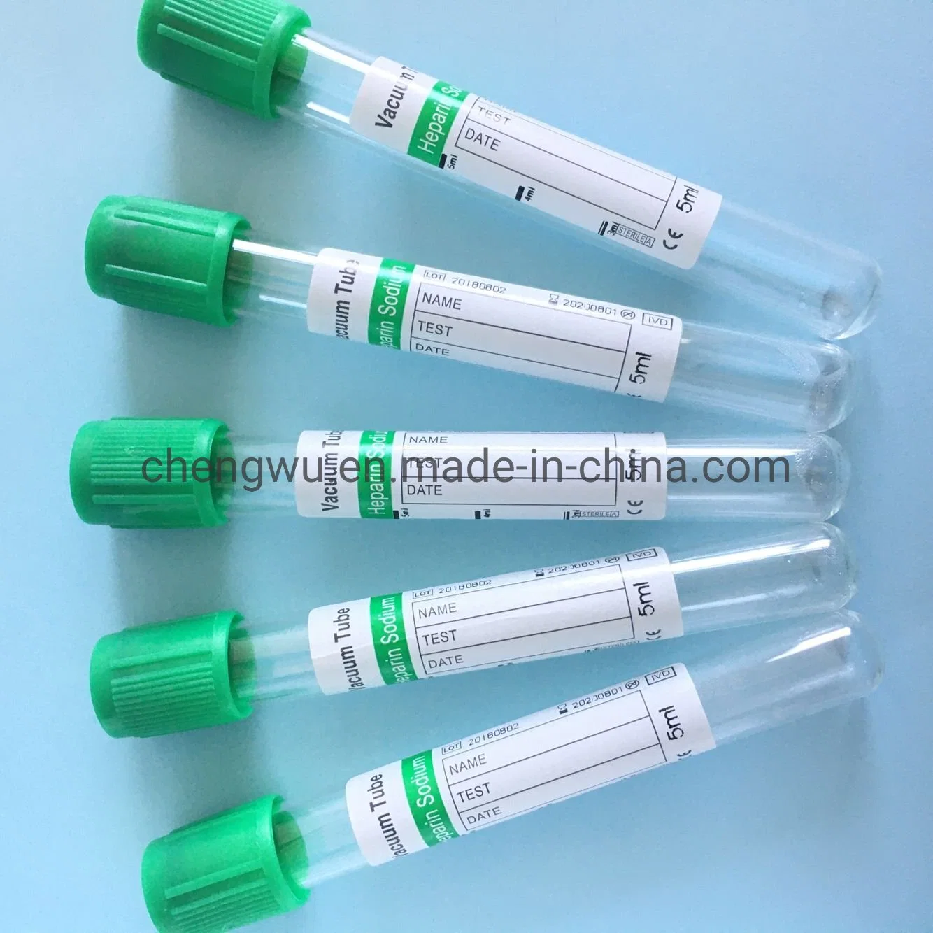 Medical Green vacuum Micro Blood Collection Lithium Sodium Heparin Tube